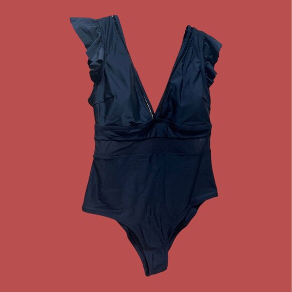 CUPSHE - Women's High Coverage One Piece Swimsuit - Black - OX - Picture 11 of 12